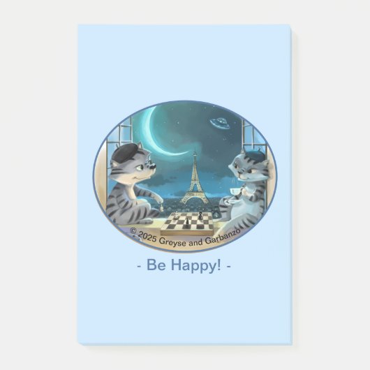 Paris at Night Notes 4" x 6" - Happy ポストイット (正面)