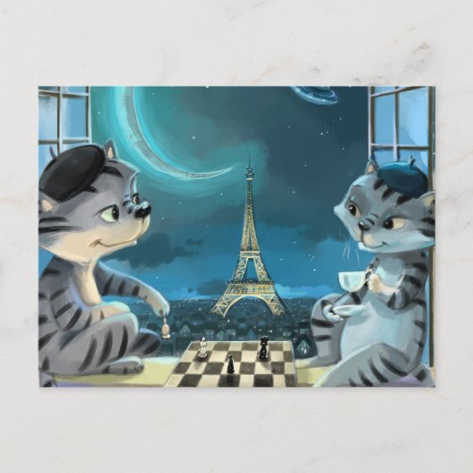 Paris at Night Post Card （オプションの封筒） ポストカード (正面)