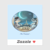 Paris at Night Vinyl Sticker - Happy (Various) シール (シート)