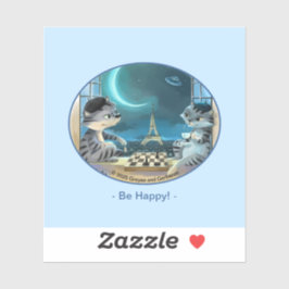 Paris at Night Vinyl Sticker - Happy (Various) シール