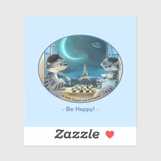 Paris at Night Vinyl Sticker - Happy (Various) シール (シート)