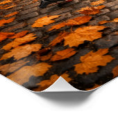 Paris Autumn Café Street – Warm Fall Poster ポスター (コーナー)