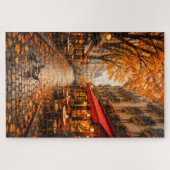 Paris Autumn Café Street – Warm Fall Puzzle ジグソーパズル (横)