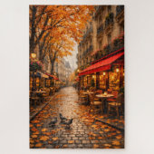 Paris Autumn Café Street – Warm Fall Puzzle ジグソーパズル (縦)