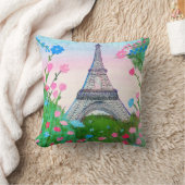 Paris azul y rosa クッション (ブランケット)