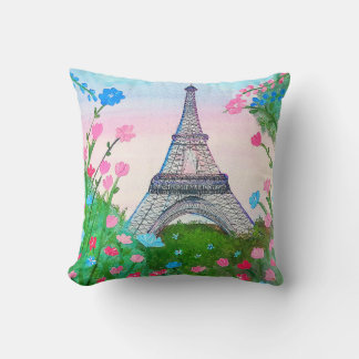 Paris azul y rosa クッション