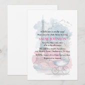 Paris Baby Shower Eiffel Tower Gender Neutral  招待状 (正面/裏面)