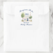 Paris Baby Shower Parisian Cafe Tea Party スクエアシール (バッグ)