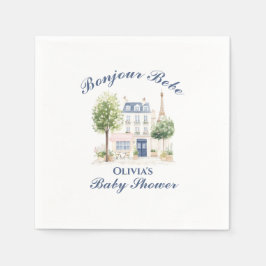 Paris Baby Shower Parisian Cafe Tea Party スタンダードカクテルナプキン