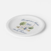 Paris Baby Shower Parisian Cafe Tea Party ペーパープレート (アングル)