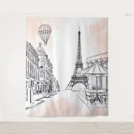 Paris backdrop pink french party banner birthday タペストリー