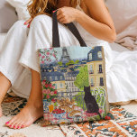 Paris Balcony Cat Breakfast Eiffel Tower Tote Bag トートバッグ<br><div class="desc">Carry a little Paris with you wherever you go with this charming tote bag featuring a cozy balcony breakfast scene. A black cat sits peacefully overlooking the rooftops of Paris and the Eiffel Tower while croissants, strawberries, and coffee are set on a classic French café table. This beautifully illustrated tote...</div>