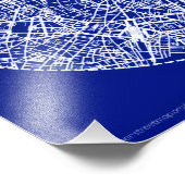 Paris Blueprint Map Poster Circular City Wall Art フォトプリント (角)