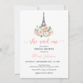 Paris Bridal Shower Invitation – 彼女はOuiと述べた 招待状 (正面)