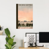 Paris Building Row Poster  Sunset Cityscape Quote ポスター (ホームオフィス)