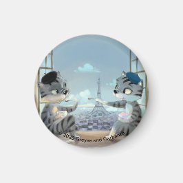 Paris by Day Circle Magnet (各種サイズ) マグネット