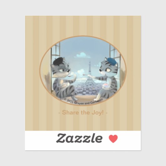 Paris by Day Vinyl Sticker - Joy (様々なサイズ) シール (シート)