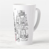 Paris Café–Meet Me in Paris in Pink & Eiffel Tower カフェラテマグ (右アングル)