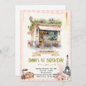 Paris cafe party invitation 招待状 (正面/裏面)