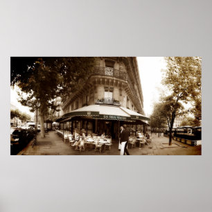 Paris Cafe Scene (I) - Panorama ポスター