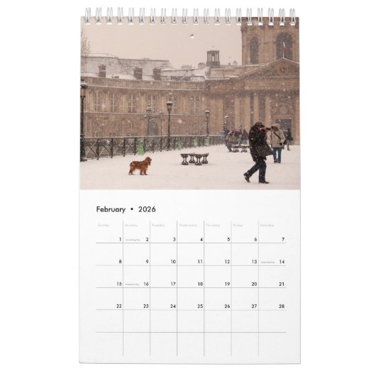 Paris Calendar カレンダー (2月 2026)
