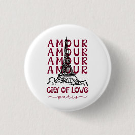 Paris City of Love – Eiffel Tower Travel Souvenir 缶バッジ