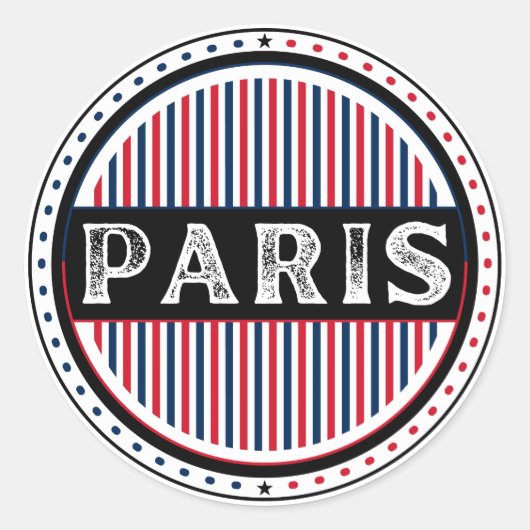 Paris City Pride Emblem – French Identity ラウンドシール (正面)