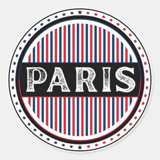 Paris City Pride Emblem – French Identity ラウンドシール (正面)