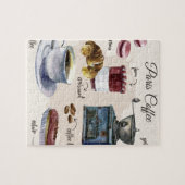 Paris coffee pastry illustrations ジグソーパズル (横)