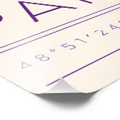 Paris Coordinates Map Poster – Minimal City Street フォトプリント (角)