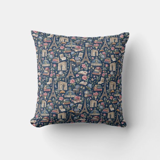Paris Dark Icons Chic Design クッション (正面)