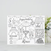 Paris Eiffel activity color sheet placemats (スタンド正面)