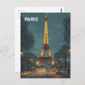 Paris Eiffel Tower ポストカード (正面/裏面)