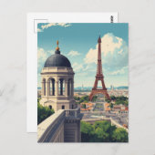 Paris Eiffel Tower ポストカード (正面/裏面)