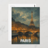 Paris Eiffel Tower ポストカード (正面/裏面)