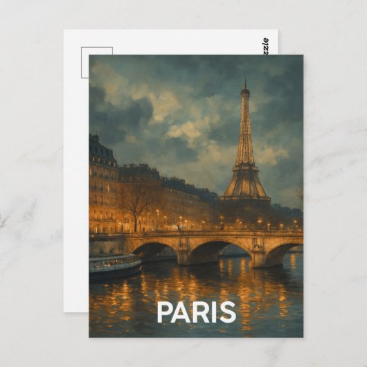 Paris Eiffel Tower ポストカード (正面/裏面)