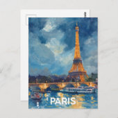 Paris Eiffel Tower ポストカード (正面/裏面)