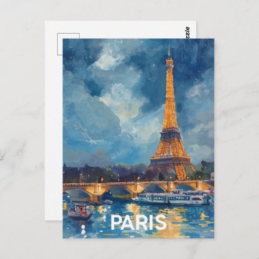 Paris Eiffel Tower ポストカード (正面/裏面)