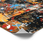 Paris Eiffel Tower Abstract Drip Painting  ポスター (角)