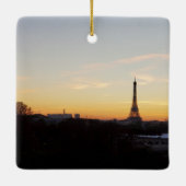 Paris Eiffel Tower at Sunset Christmas Ornament セラミックオーナメント (裏面)