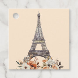 Paris Eiffel Tower Beautiful Floral Bridal Shower フェイバータグ