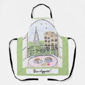 Paris Eiffel Tower Bon Appetit エプロン (正面)