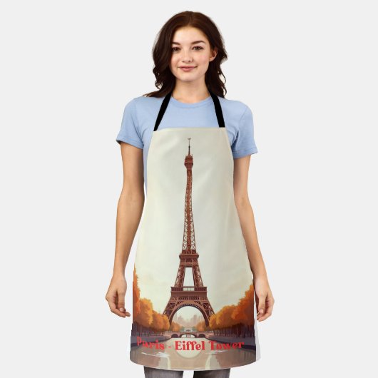 Paris Eiffel Tower Cornhole– France Travel Design. エプロン (着用した状態)
