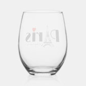 Paris Eiffel Tower Design  ステムなしワイングラス (裏面)