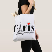 Paris Eiffel Tower Design トートバッグ (クローズアップ)