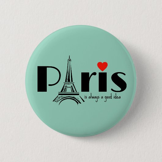Paris Eiffel Tower Design 缶バッジ (正面)
