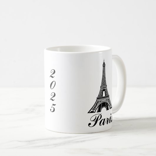 Paris Eiffel Tower Design Mug コーヒーマグカップ (正面右)