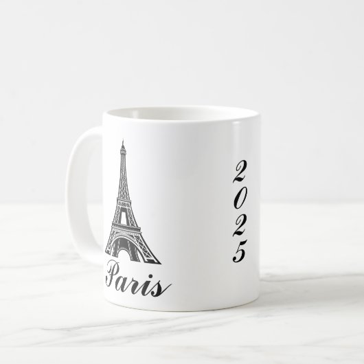 Paris Eiffel Tower Design Mug コーヒーマグカップ (正面左)