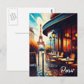 Paris Eiffel Tower from a cafe Postcard ポストカード (正面/裏面)
