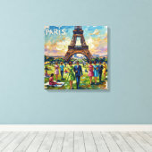 Paris Eiffel Tower Garden Elegance Canvas Art キャンバスプリント (インサイチュ (ウッドフロア))